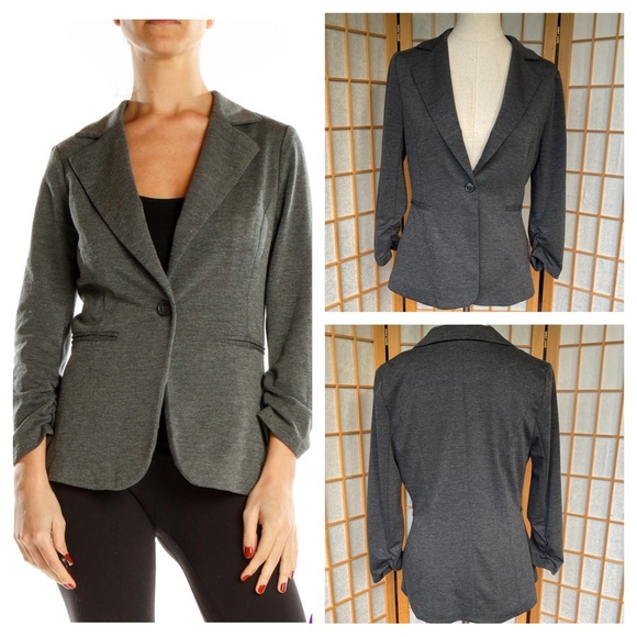 41 Hawthorn Jackets & Blazers - 41 Hawthorne Grey Knit Stretch Casual Blazer Jacket SZ L